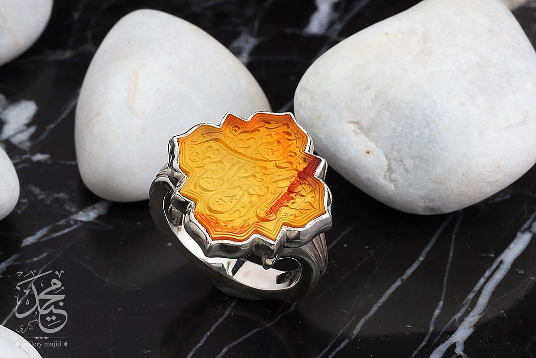 عقیق دو رنگ پرتقالی 